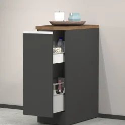 Dispensa cucina bassa 30x85h cm scorrevole antracite rovere Gourmet