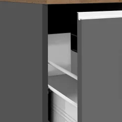 Dispensa cucina bassa 30x85h cm scorrevole antracite rovere Gourmet