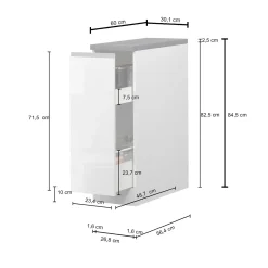 Dispensa cucina bassa 30x85h cm scorrevole antracite rovere Gourmet