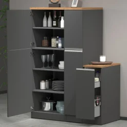 Dispensa cucina 60x165h cm 4 ripiani antracite rovere Gourmet