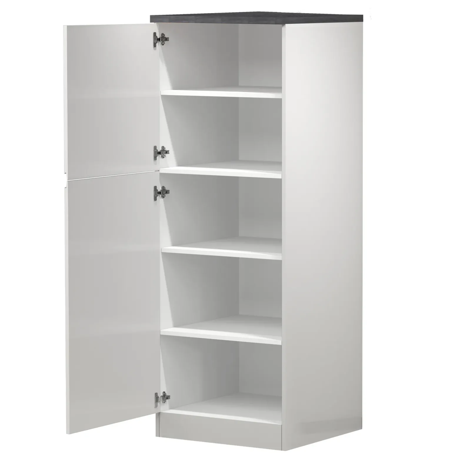 Dispensa cucina 60x165h cm 4 ripiani bianco grigio pietra Gourmet