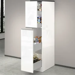 Dispensa cucina 30x165h cm scorrevole bianco grigio pietra Gourmet
