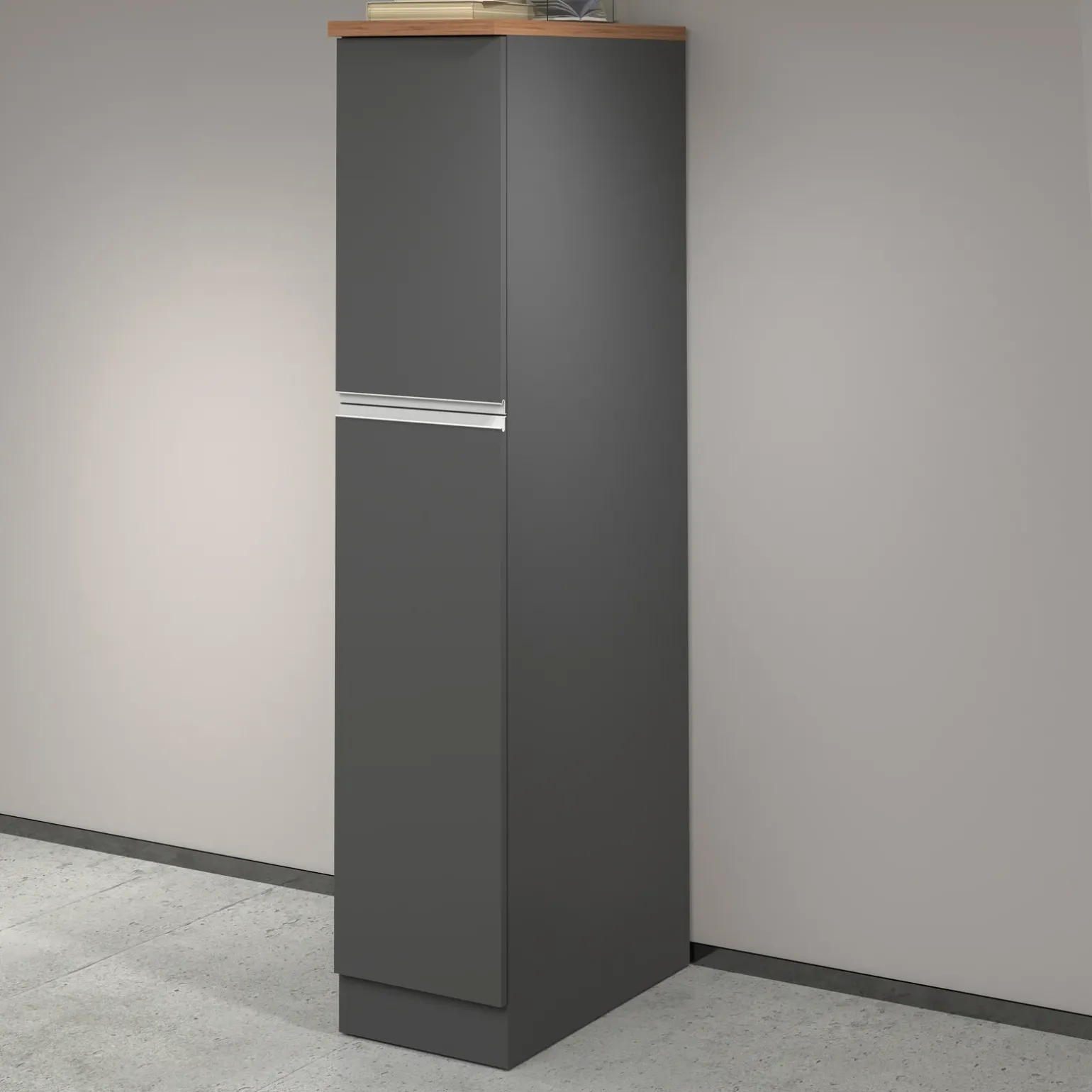 Dispensa cucina 30x165h cm scorrevole antracite rovere Gourmet
