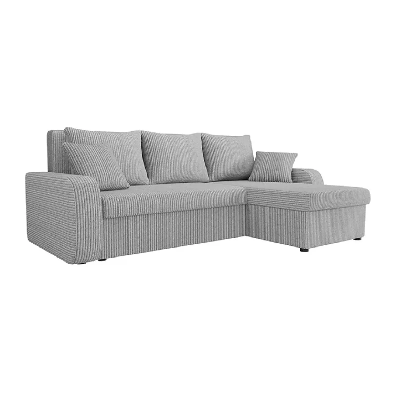 Divano angolare letto 238x147cm 3 posti velluto a coste grigio Flow