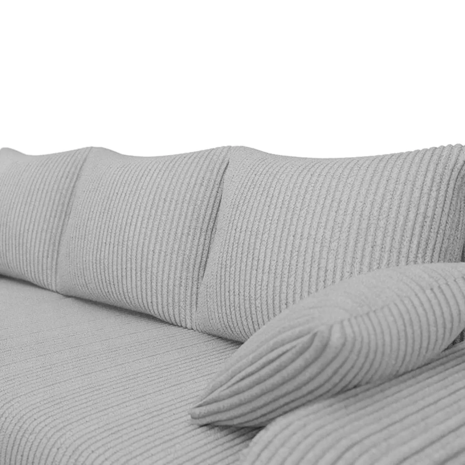 Divano angolare letto 238x147cm 3 posti velluto a coste grigio Flow