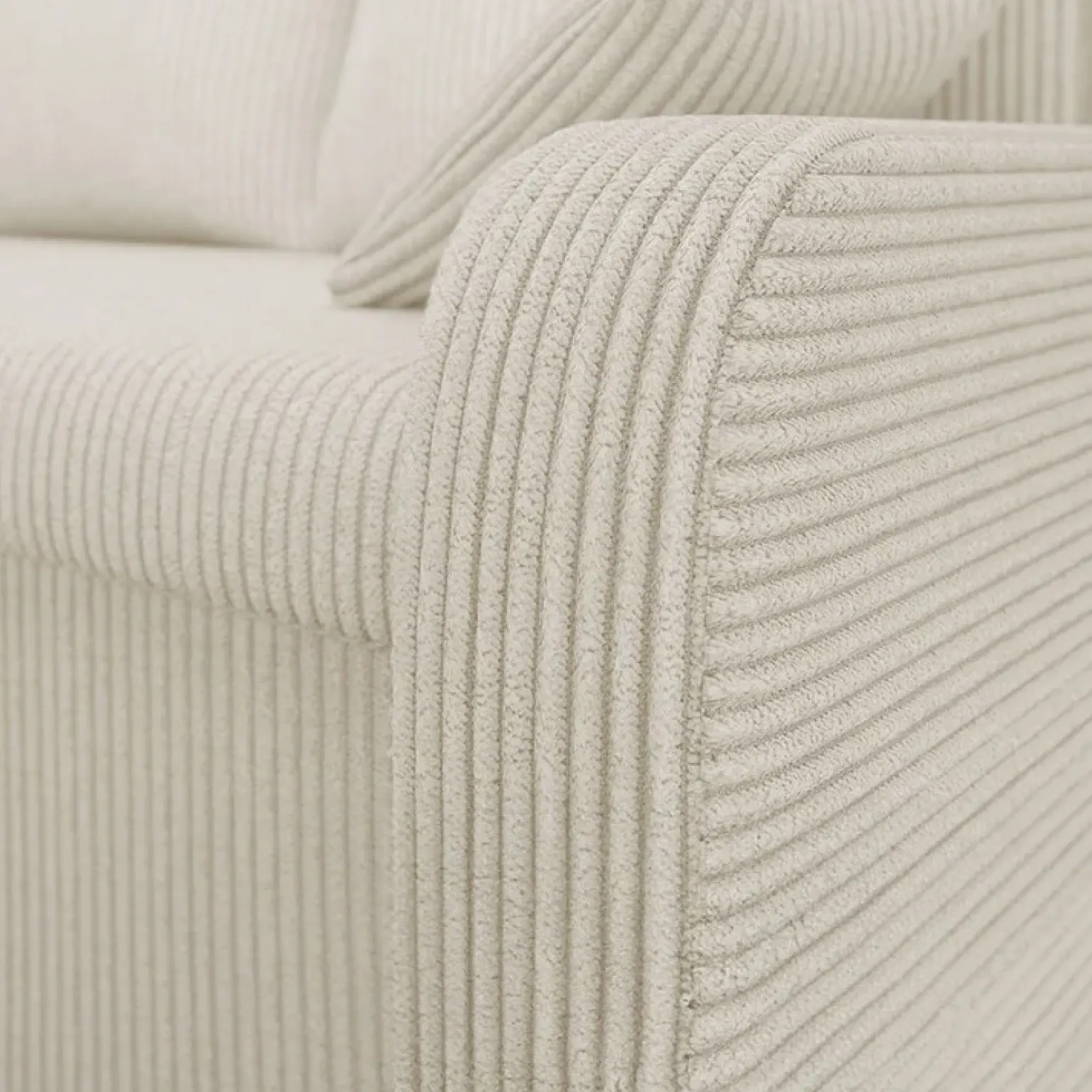 Divano angolare letto 238x147cm 3 posti velluto a coste beige Flow