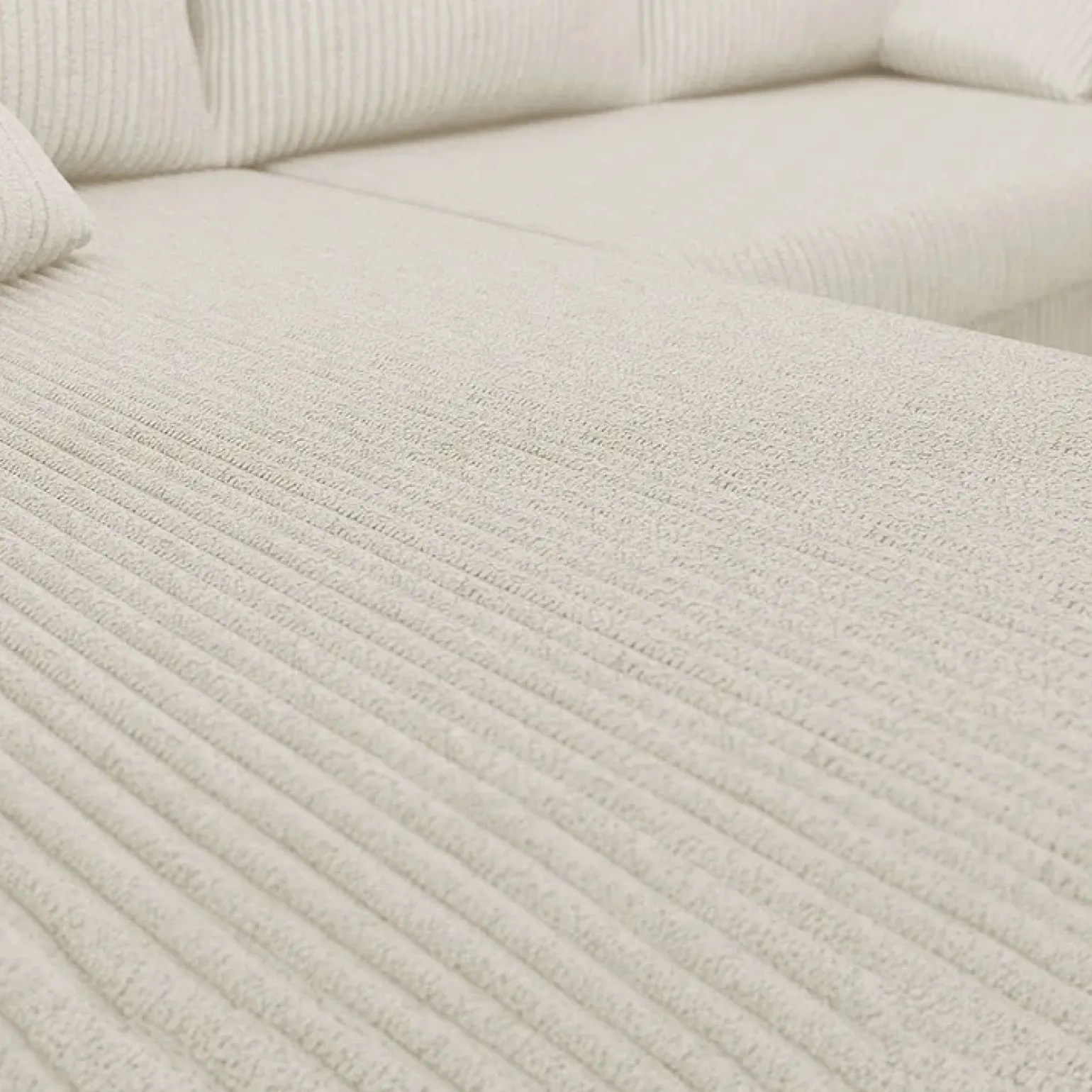 Divano angolare letto 238x147cm 3 posti velluto a coste beige Flow
