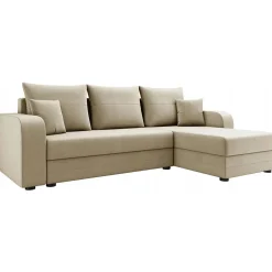 Divano angolare letto 237x139cm 3 posti matrimoniale angolare beige Flow