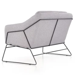 Divano imbottito moderno 125x83cm grigio nero Erminia 2