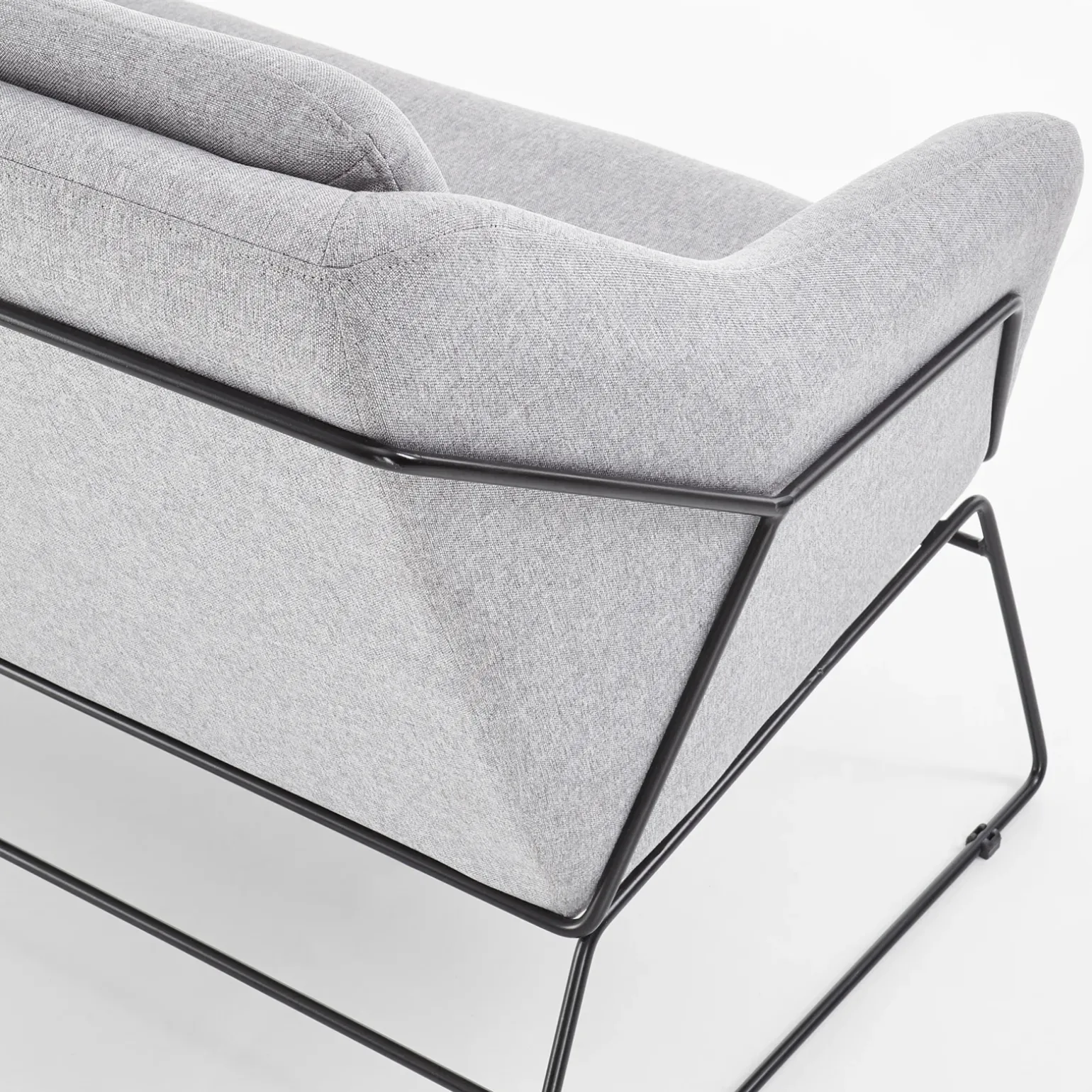 Divano imbottito moderno 125x83cm grigio nero Erminia 2