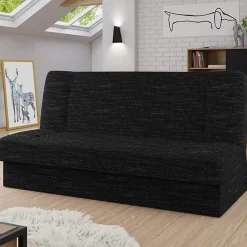 Divano letto 2 posti 192cm matrimoniale senza braccioli grigio nero Joby
