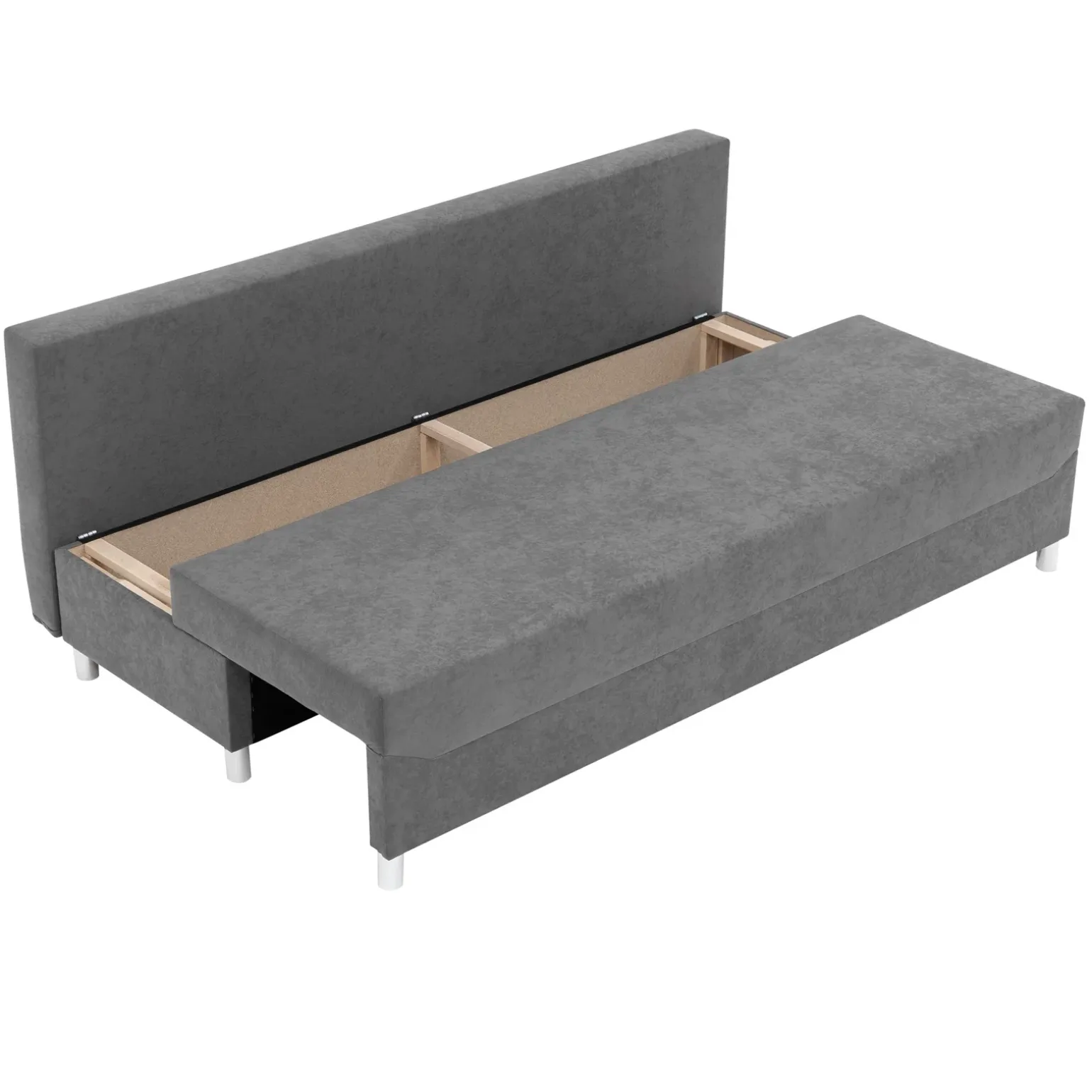 Divano letto 3 posti 192cm pieghevole matrimoniale grigio beige Titus