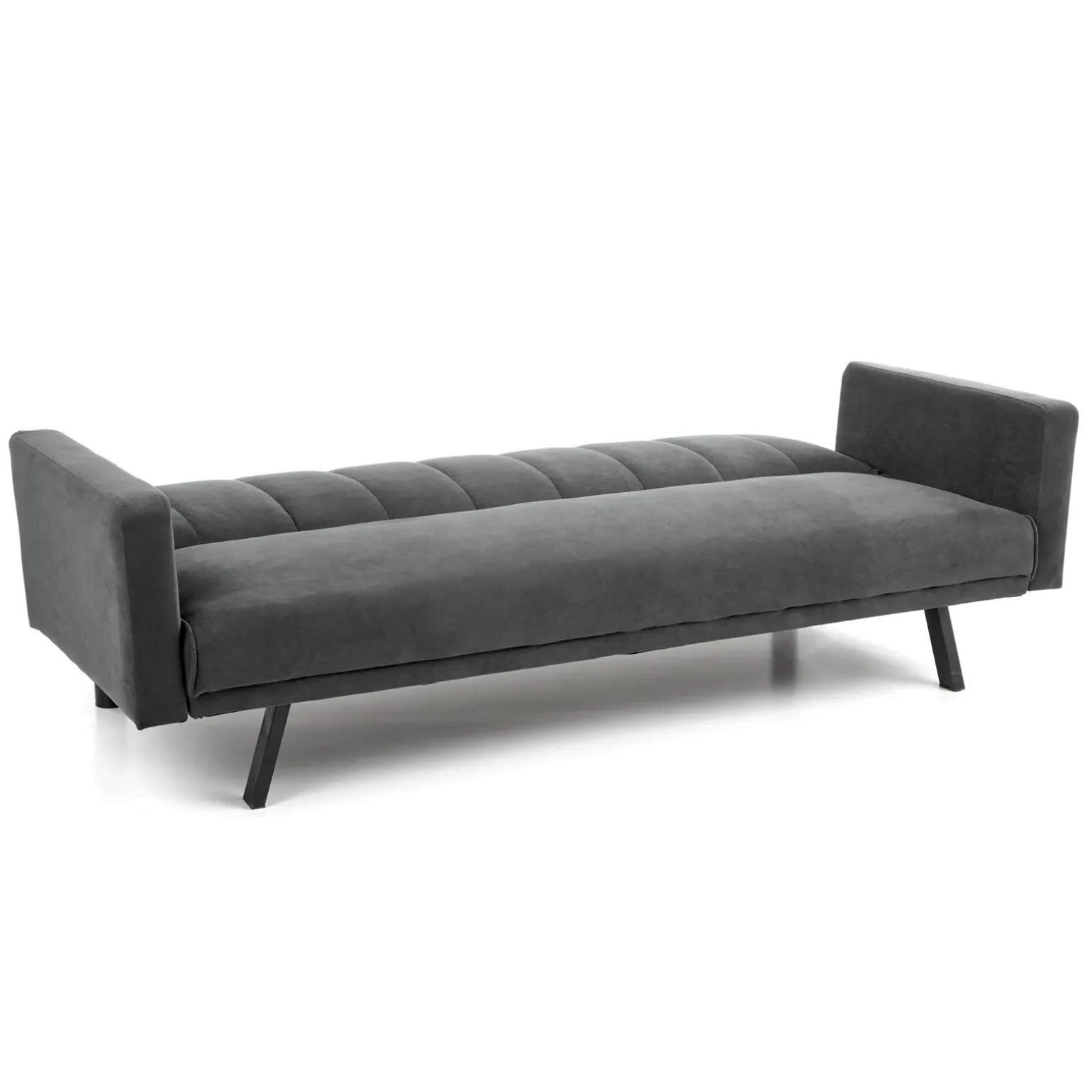 Divano letto 3 posti 192x82 cm velluto grigio scuro Nespolo