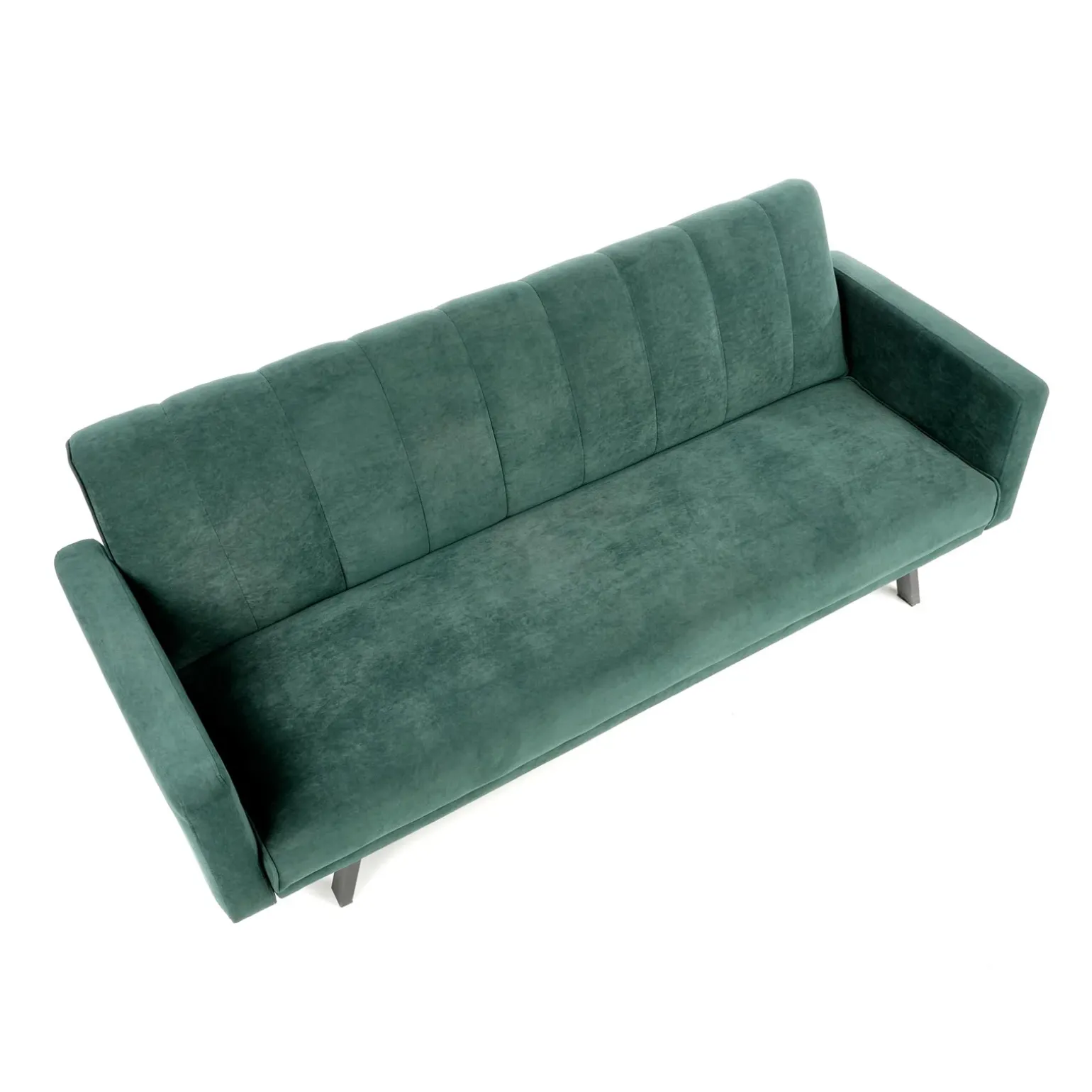 Divano letto 3 posti 192x82 cm velluto verde scuro Nespolo
