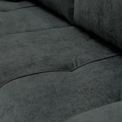 Divano letto 3 posti 248x90cm con contenitore in tessuto velo nero Floty