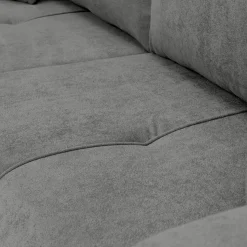 Divano letto 3 posti 248x90cm con contenitore in tessuto velo grigio scuro Floty