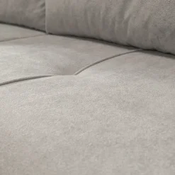 Divano letto 3 posti 248x90cm con contenitore in tessuto velo grigio chiaro Floty