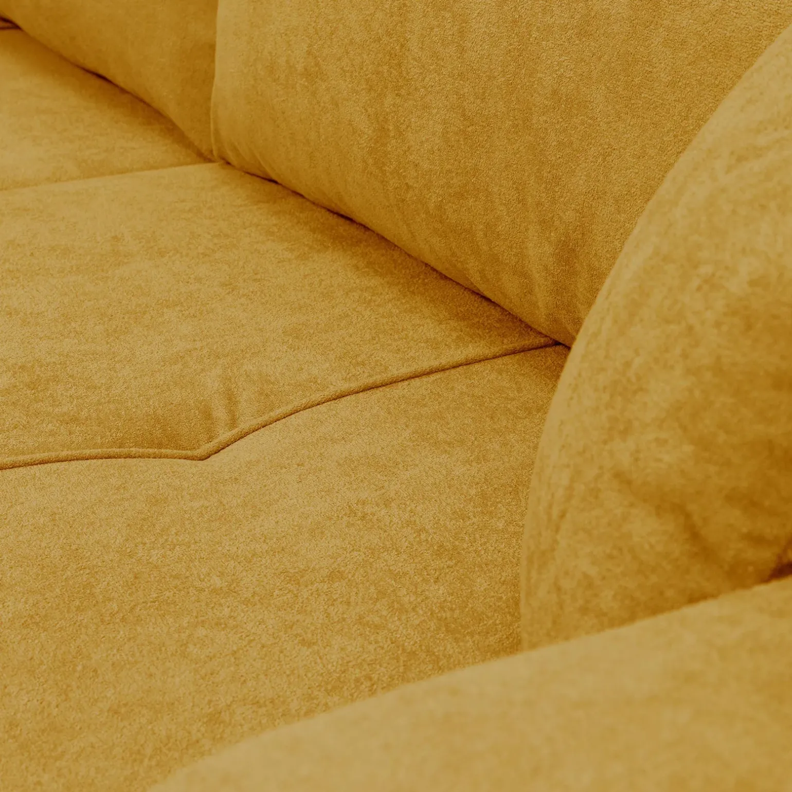 Divano letto 3 posti 248x90cm con contenitore in tessuto velo giallo senape Floty