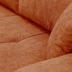 Divano letto 3 posti 248x90cm con contenitore in tessuto velo rosso mattone Floty