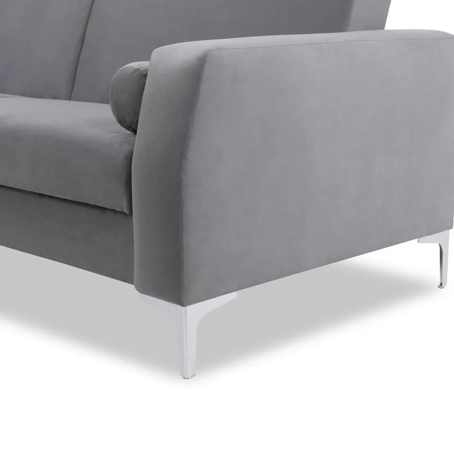 Divano letto 3 posti 225x87cm con box contenitore tessuto grigio Coty