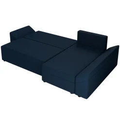 Divano letto 3 posti 240x145cm matrimoniale angolare blu Appia