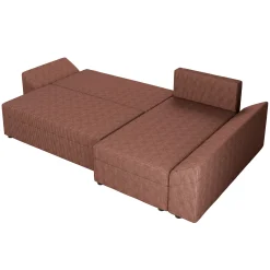 Divano letto 3 posti 240x145cm matrimoniale angolare velluto a coste rosa Appia