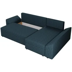 Divano letto 3 posti 240x145cm matrimoniale angolare velluto a coste blu Appia
