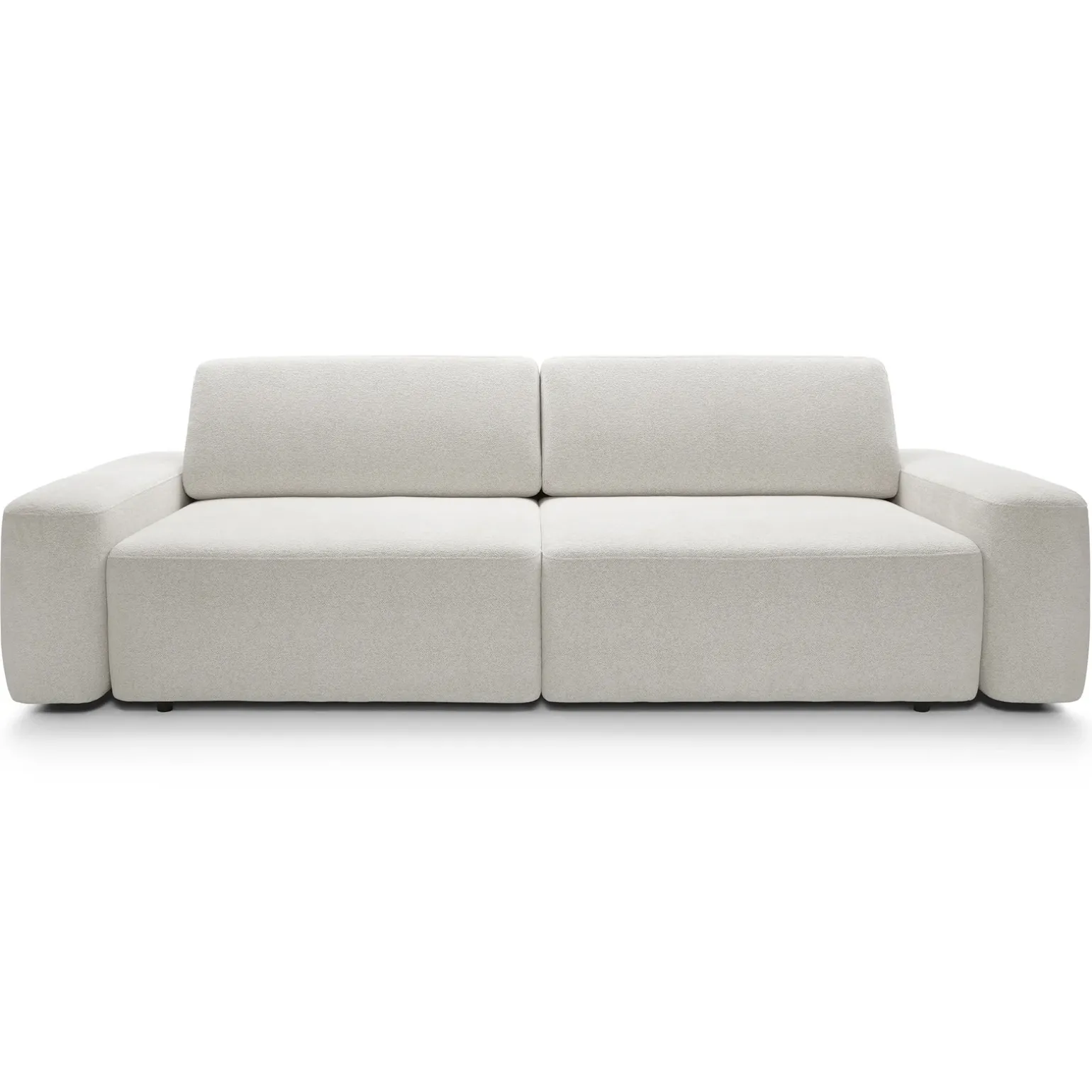 Divano letto 3 posti 257x105cm tessuto bianco Cozyfy