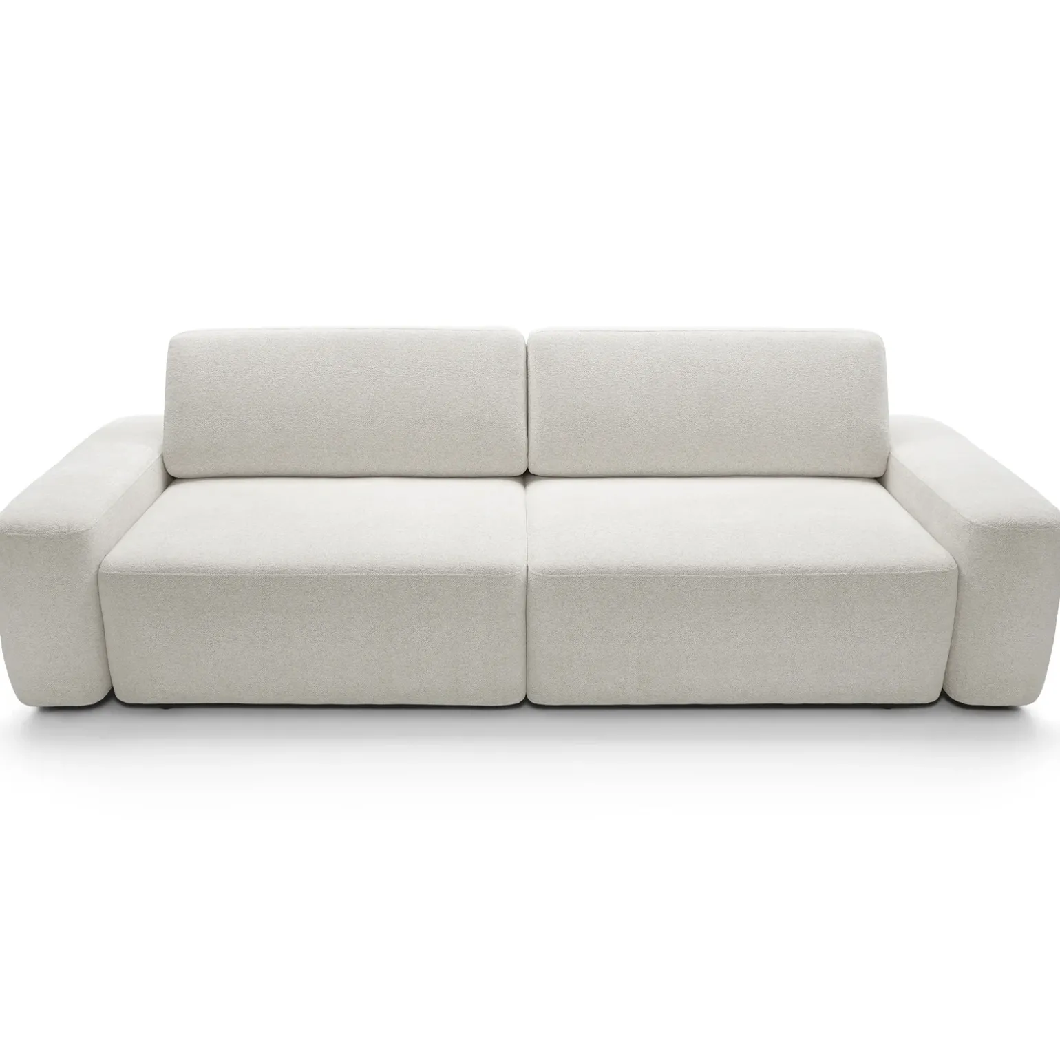Divano letto 3 posti 257x105cm tessuto bianco Cozyfy