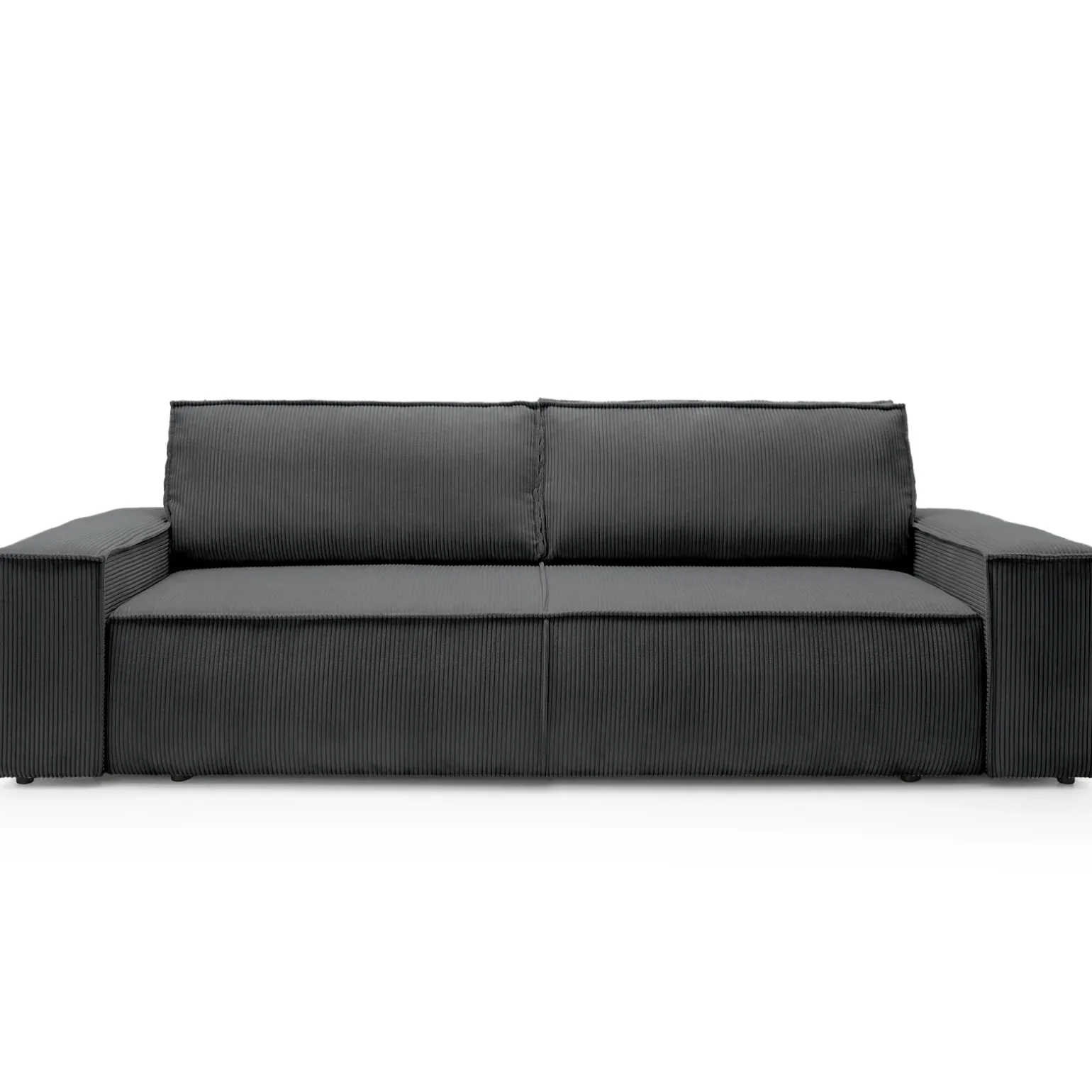 Divano letto 3 posti 257x106cm velluto a coste antracite Snuggle