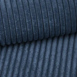 Divano letto 3 posti 257x106cm velluto a coste blu Snuggle