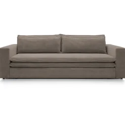 Divano letto 3 posti 244x95cm velluto a coste marrone Restful