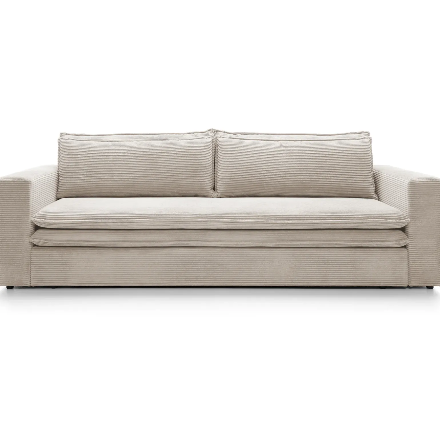 Divano letto 3 posti 244x95cm velluto a coste beige Restful