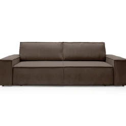 Divano letto 3 posti 257x106cm velluto a coste marrone Snuggle