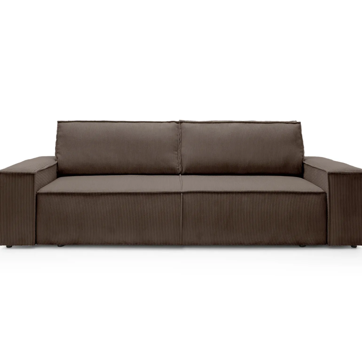 Divano letto 3 posti 257x106cm velluto a coste marrone Snuggle