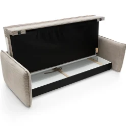 Divano letto 3 posti 229x103cm velluto a coste tortora Softure