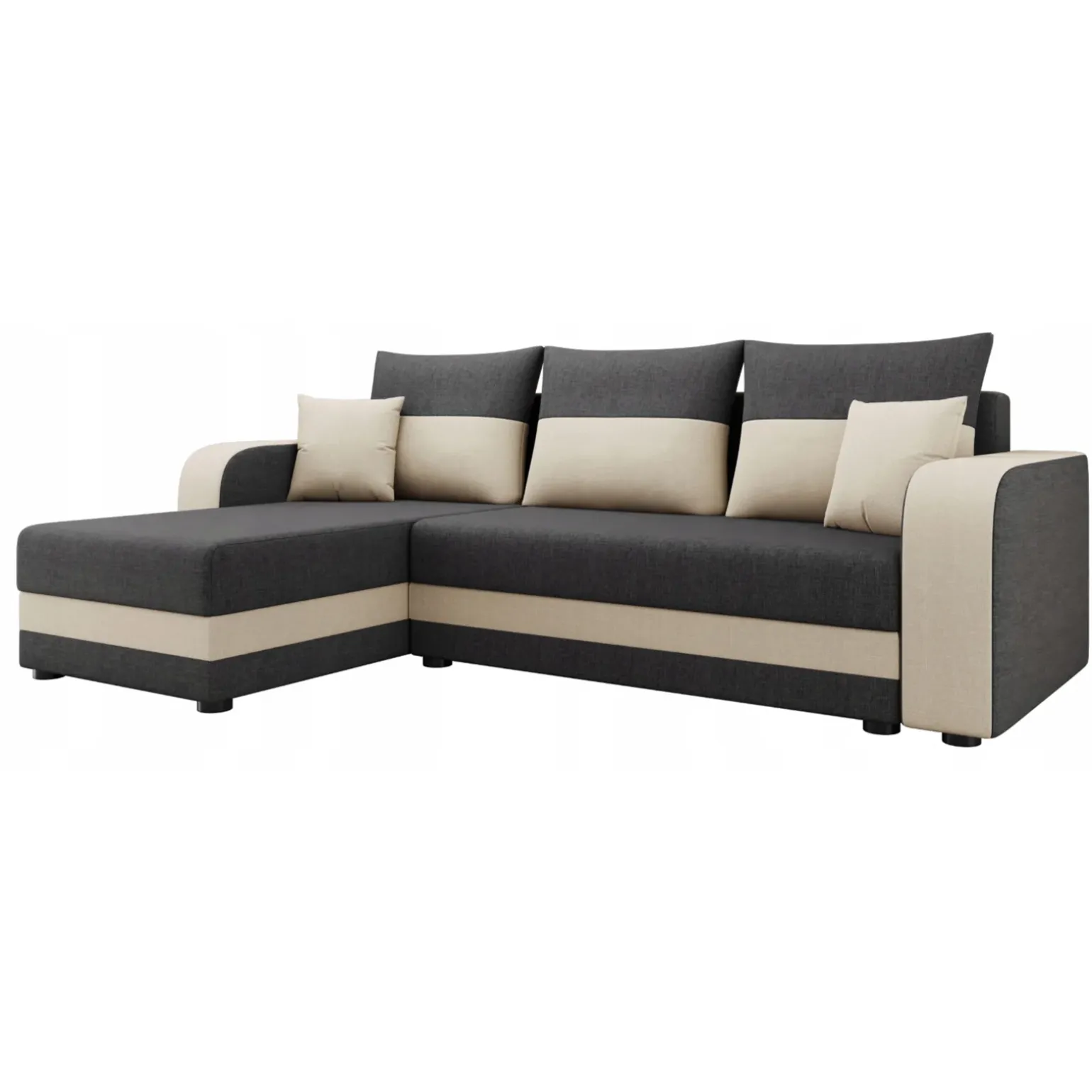 Divano letto angolare 3 posti 237x139cm reversibile grigio beige Ponza