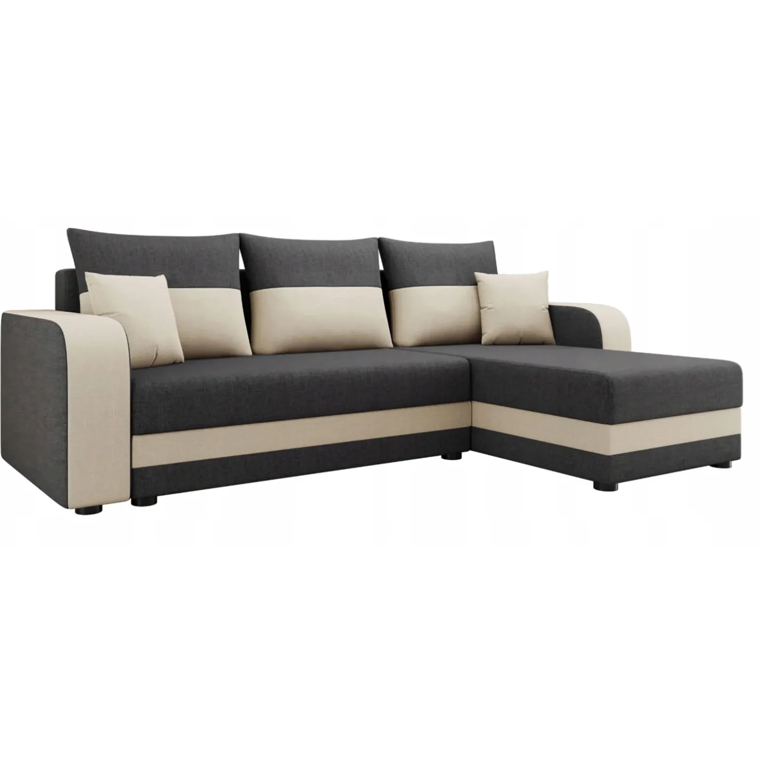 Divano letto angolare 3 posti 237x139cm reversibile grigio beige Ponza