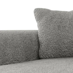 Divano letto angolare 4 posti 285x188cm con contenitore tessuto bouclé grigio chiaro Soft