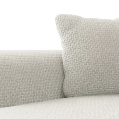Divano letto angolare 4 posti 285x188cm con contenitore a trama spessa bianco Soft