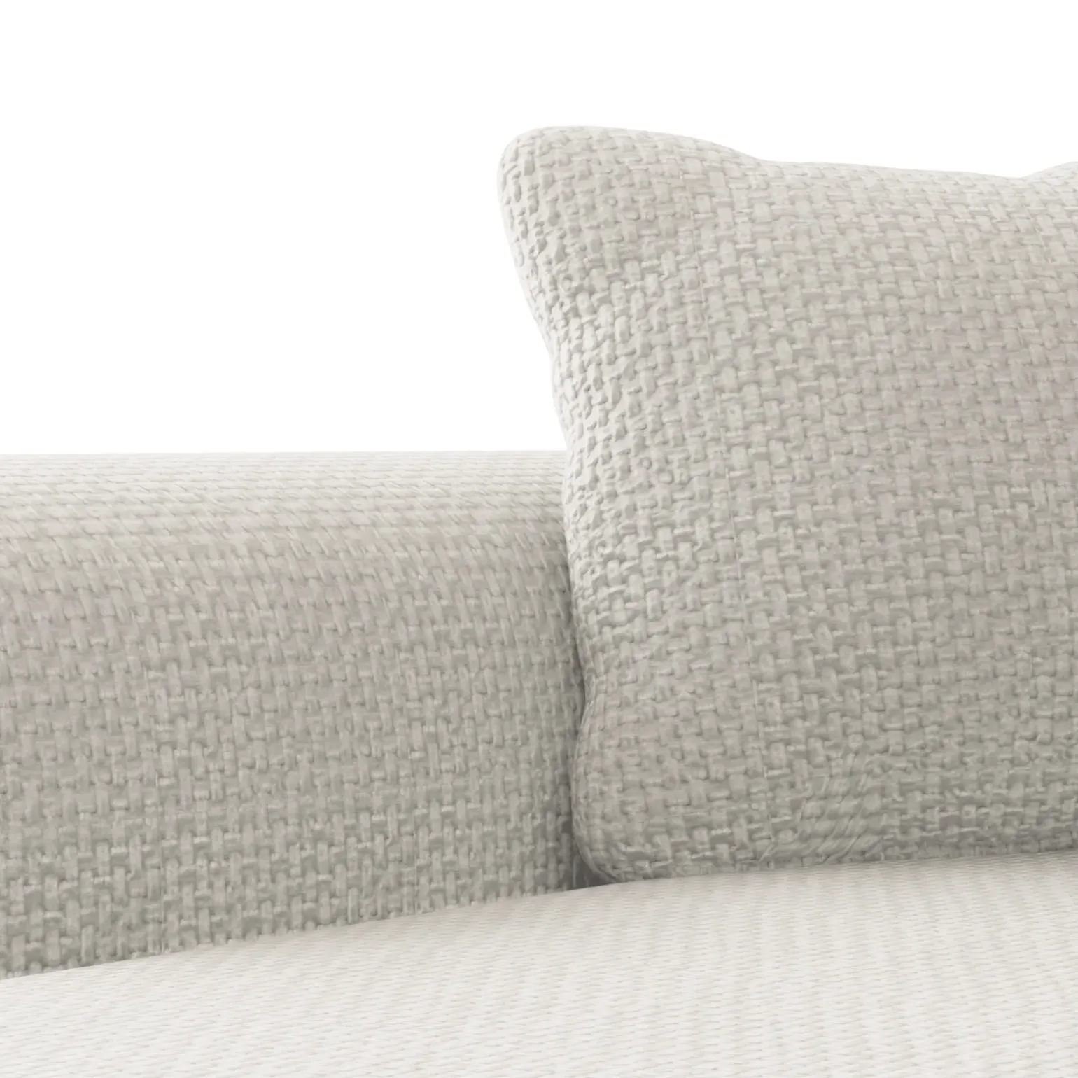 Divano letto angolare 4 posti 285x188cm con contenitore a trama spessa bianco Soft
