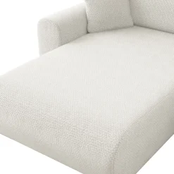 Divano letto angolare 4 posti 285x188cm con contenitore a trama spessa bianco Soft