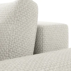 Divano letto angolare 4 posti 285x188cm con contenitore a trama spessa bianco Soft