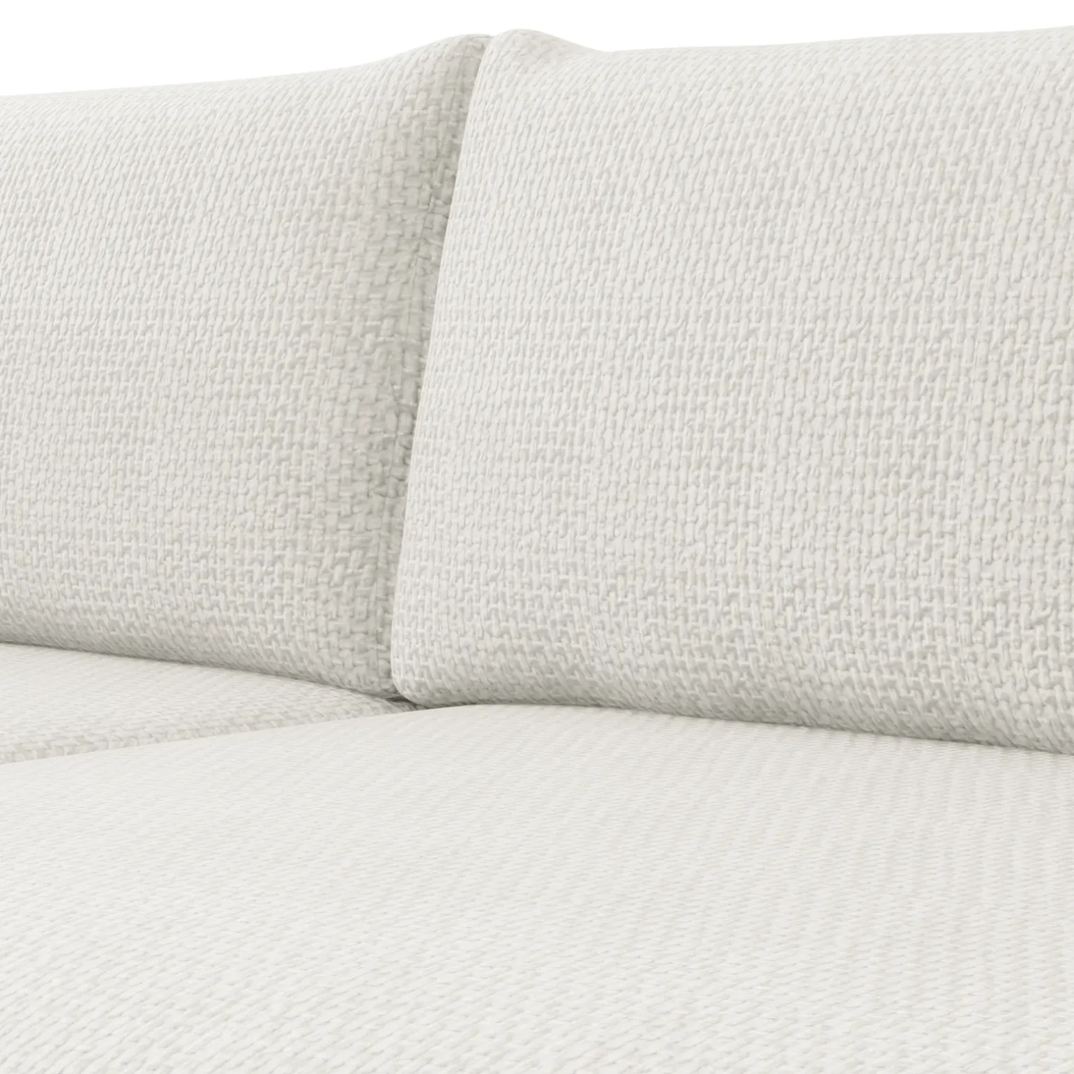 Divano letto angolare 4 posti 285x188cm con contenitore a trama spessa bianco Soft