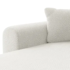 Divano letto angolare 4 posti 285x188cm con contenitore a trama spessa bianco Soft