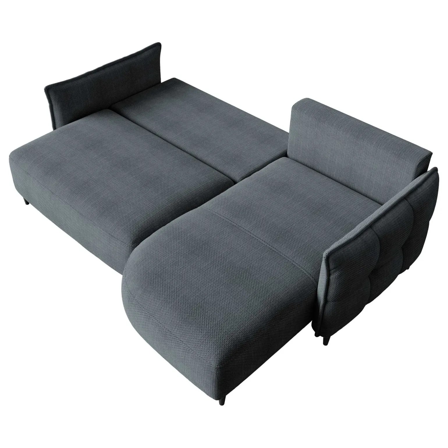 Divano letto angolare 3 posti 244x165cm tessuto grigio scuro Lollypop
