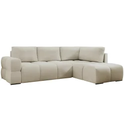 Divano letto angolare 3 posti 267x185cm box contenitore beige Sottovoce