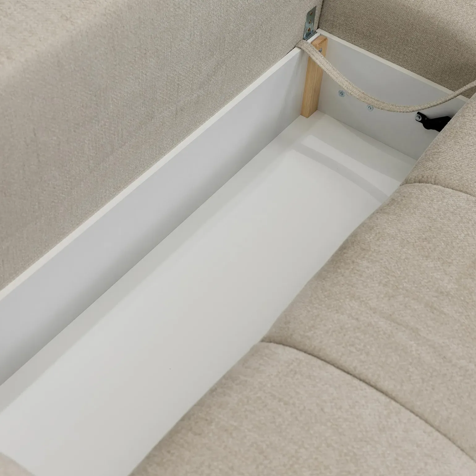 Divano letto angolare 3 posti 267x185cm box contenitore beige Sottovoce