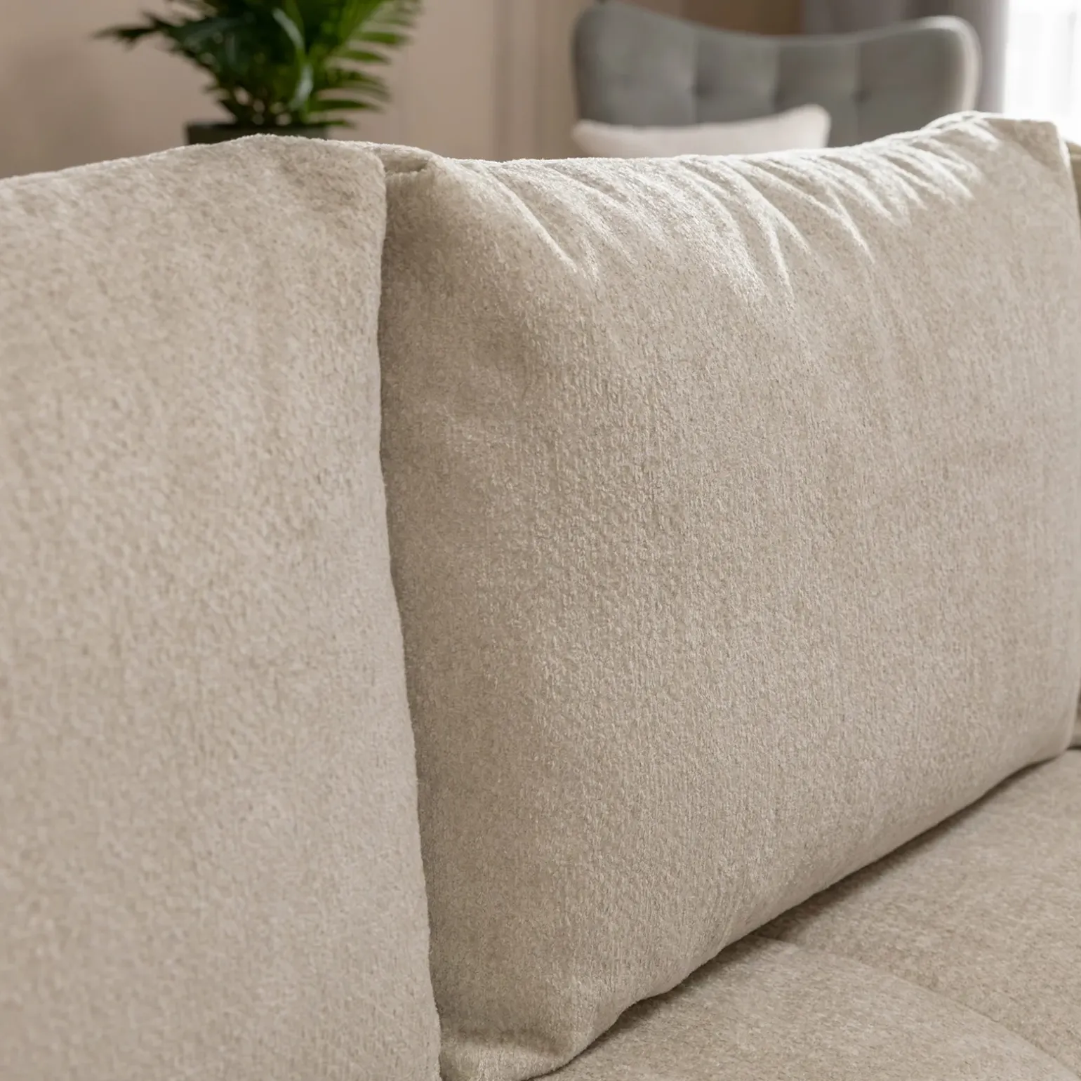 Divano letto angolare 3 posti 267x185cm box contenitore beige Sottovoce
