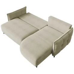 Divano letto angolare 3 posti 244x165cm tessuto tortora Lollypop